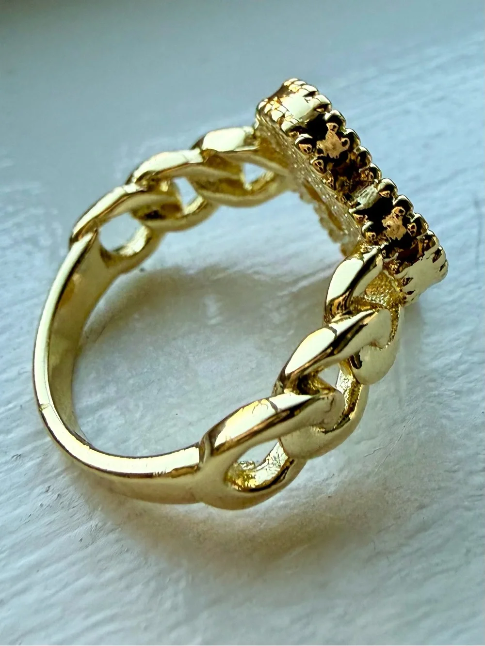 NEW! 18k Yellow Gold Plated Red Clover Ring